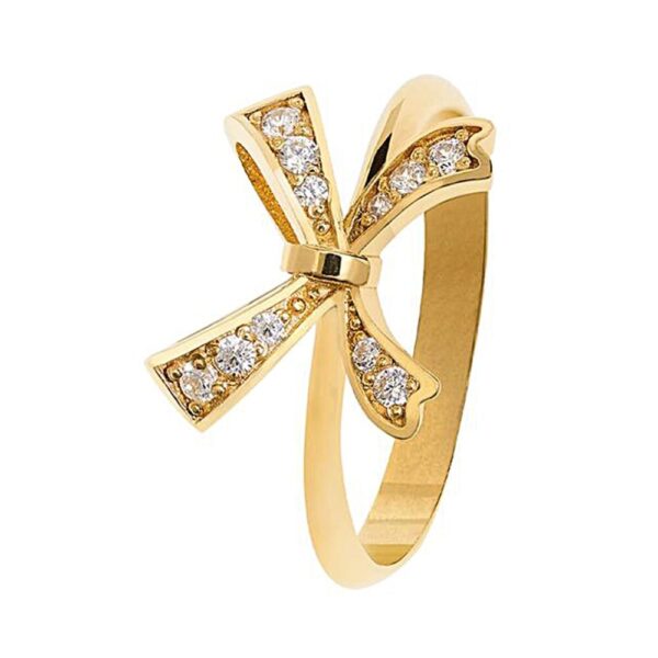 Anel Laços da vida em prata dourada